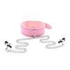 Faux Leather Choker Collar With Nipple Breast Clamp Clip Chain